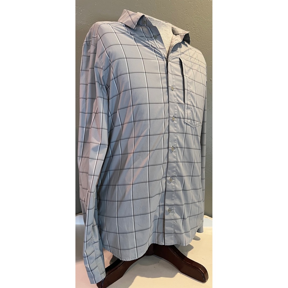 Arc'teryx Riel Shirt Men's Medium Grey Plaid Long Sleeve Button Down 23018